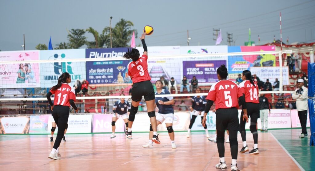 टाइगर कप भलिबल : अपराजित रहँदै एपिएफ पहिलो क्वालिफायरमा